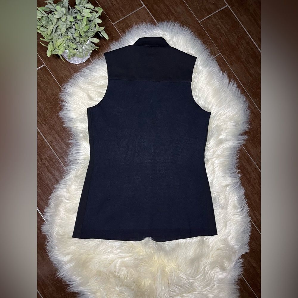 Etcetera Black Four Pocket Snap Button Sleeveless… - image 8